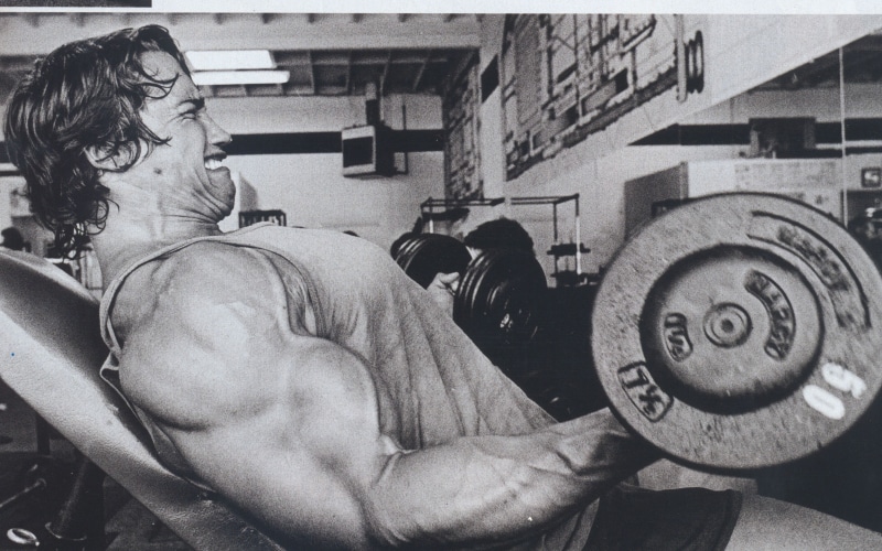 skinny, exercising, barbell, dumbbells, bodybuilding, Arnold Schwarzenegger, muscles, exercise, gyms, Bodybuilder, working out, 4K