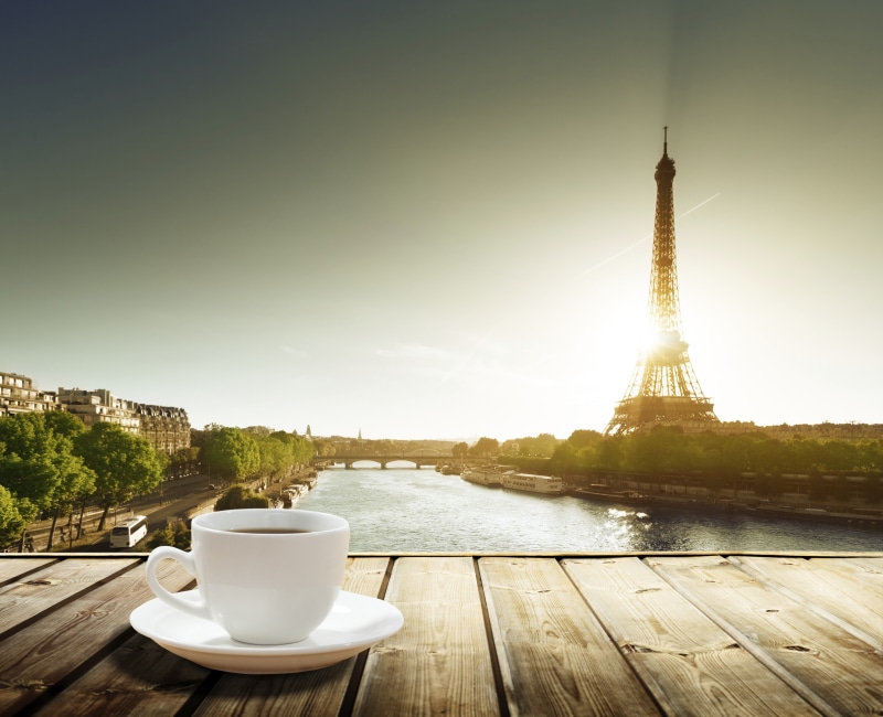 cup of coffee, cup, white, coffee table, France, eiffel, tea, the Eiffel Tower, tower, coffee, 2K