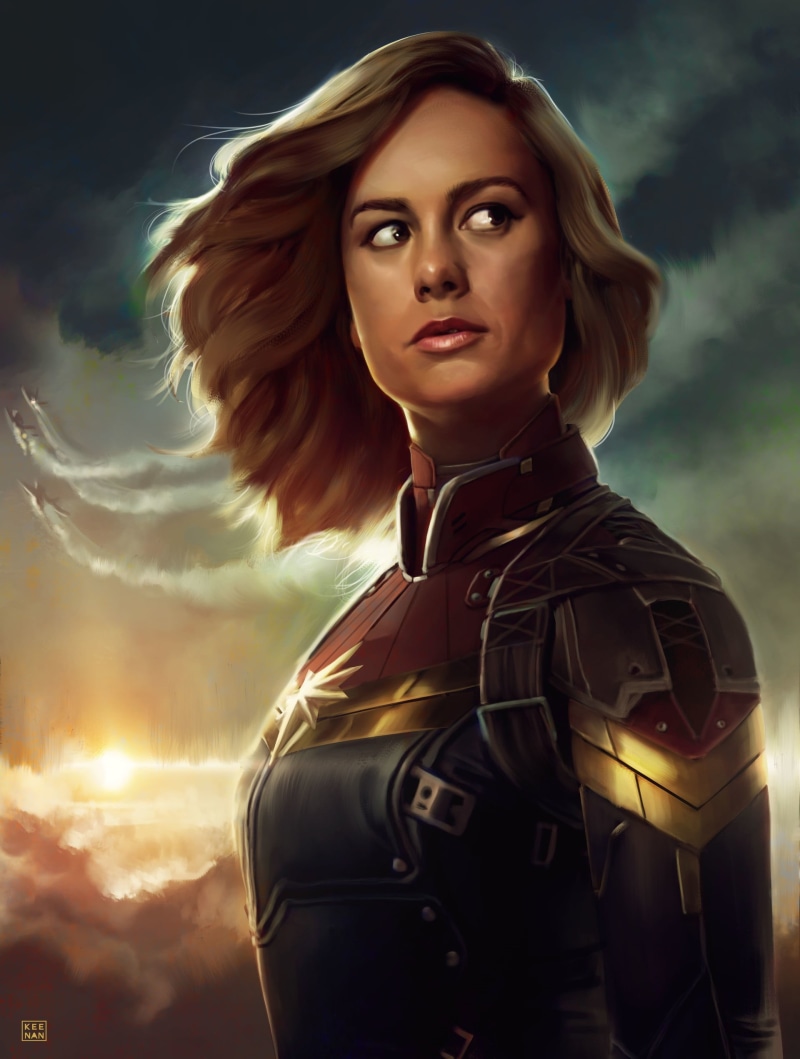 security, dark, cloud - sky, serious, Brie Larson, standing, beauty, women, futuristic, hair, nature, beautiful people, 1080P, adult, young adult, Captain Marvel