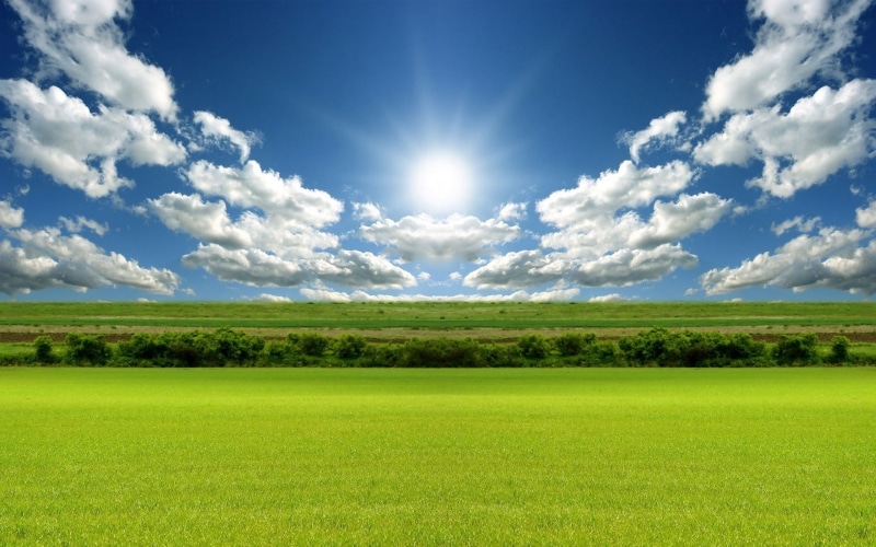 tranquility, bright, outdoors, field, plant, green - golf course, cloud - sky, sunlight, green color, land, tranquil scene, 1080P, plain, meadow, sky