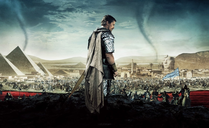 sky, Other Movies, building exterior, standing, armor, cloud - sky, 2014, 2K, Film, scarf, digital composite, Kings Christian Bale, building, people, Exodus