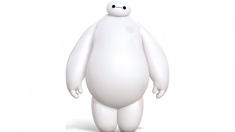 studio shot, single object, food, Disney, standing, representation, white color, simplicity, rear view, human representation, Baymax (Big Hero 6), food and drink