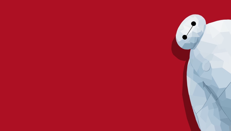 Big Hero 6, Movie, Disney, Red, Baymax, Robot, 5K