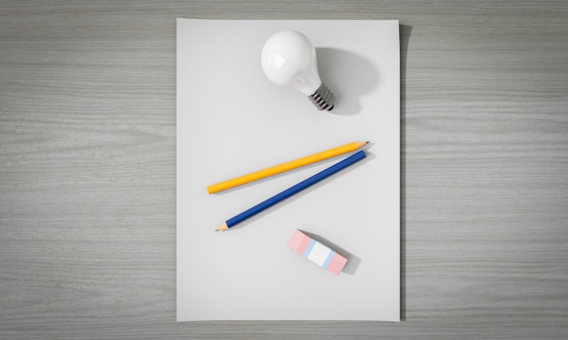 white, two, 4K, pencil sharpener, project, business, new beginnings, startup, eraser, directly above, new, empty, start, creativity, space, bulb, office