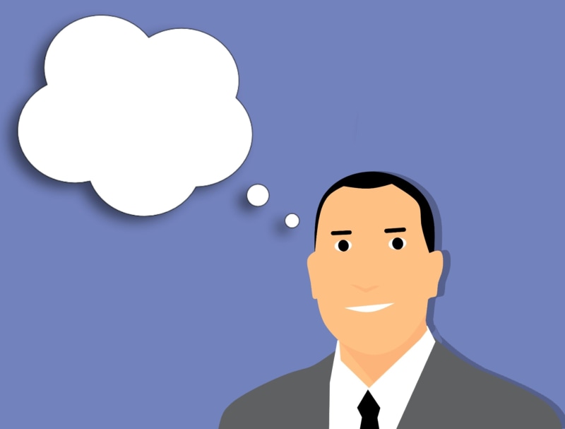 computer icon, philosophy, tie, brainstorm, vision, people, white color, conceptual, business person, blue, solution, invention, thought, illustration
