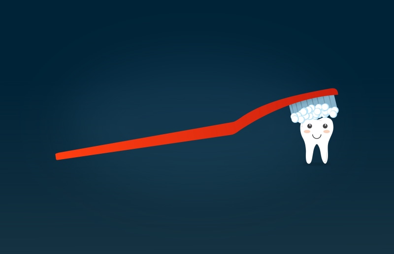 icon, dentist, animal body part, black background, funny, body part, indoors, copy space, orange color, toothbrush, cute, flat, colored background, healthcare