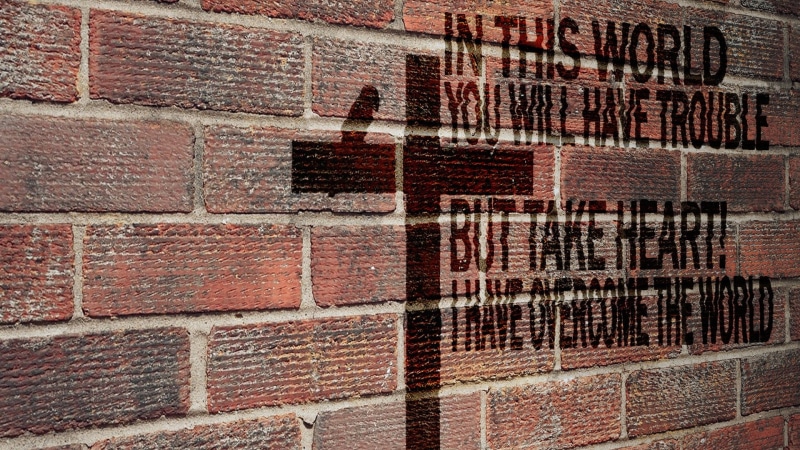 brick wall, wall - building feature, close-up, God, built structure, full frame, wall, brick, textured, red, architecture, motivational, pattern, sunlight