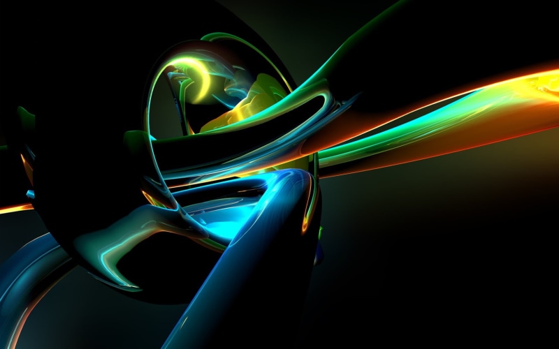 light painting, headset, black background, digital art, turquoise colored, long exposure, copy space, render, colorful, design, pattern, speed, light trail