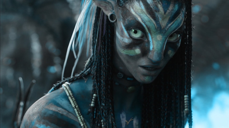 beauty, Neytiri, stage Make-up, hair, avatar, movie, clothing, fashion, 1080P, one Person, hood - clothing, adult, portrait, screenshot, body part, young Women