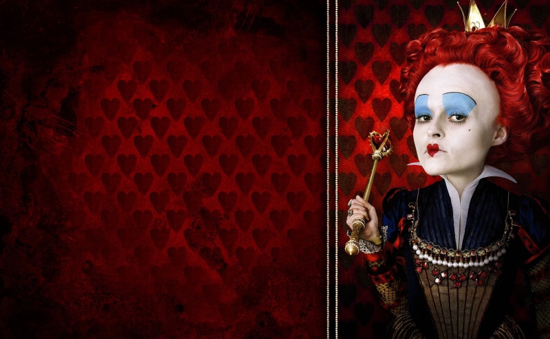 red, adult, human representation, art and craft, wonderland, alice in wonderland characters, performance, make-up, arts culture and entertainment