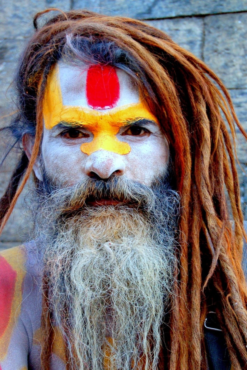 Man, hair, photography, face, 1080P, festival, portrait, Blessed, multi colored, close, religious, mature adult, lifestyles, dyed hair, one Person, face Paint