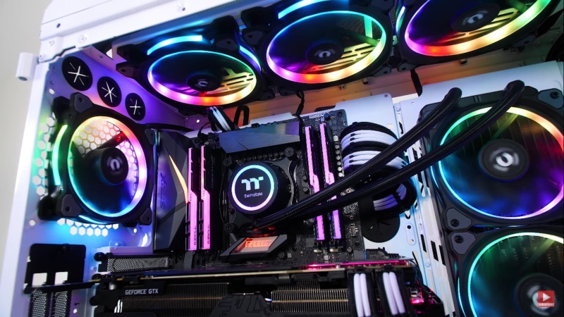 GeForce, Pc build, water cooling, RGB, DDR4 RAM, Nvidia, 1080P, Nvidia GTX