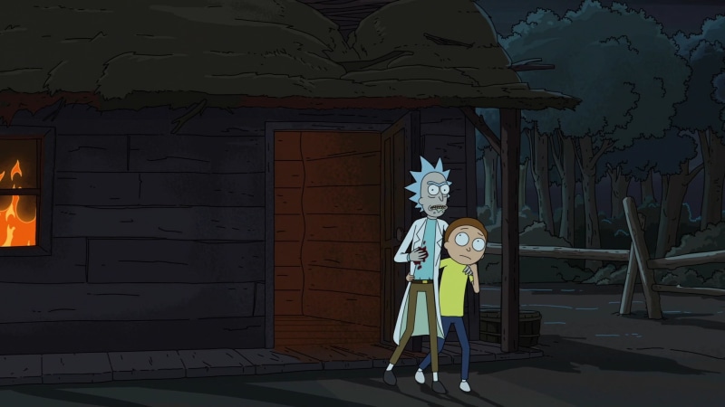 built structure, leisure activity, 1080P, child, men, Rick Sanchez, standing, human representation, representation, obscured face, arms raised, architecture