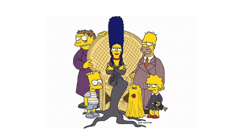 wednesday addams, Halloween, The Addams Family, Bart Simpson, Homer Simpson, 1080P, Lisa Simpson, The Simpsons, Maggie Simpson, Marge Simpson