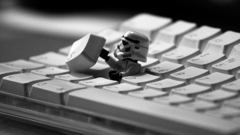 still life, keyboard, music, stormtrooper, monochrome, wireless technology, arts culture and entertainment, communication, 2K, keyboards, connection, technology