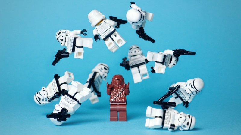 cyan background, stormtroopers, LEGO, human representation, business person, colored background, people, 1080P, wireless technology, internet, indoors