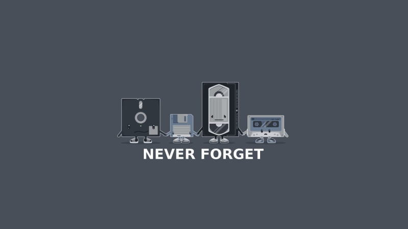 gray, computer, digital art, humor, nostalgia, 1080P, floppy disk, vintage, VHS, simple background, minimalism, tape