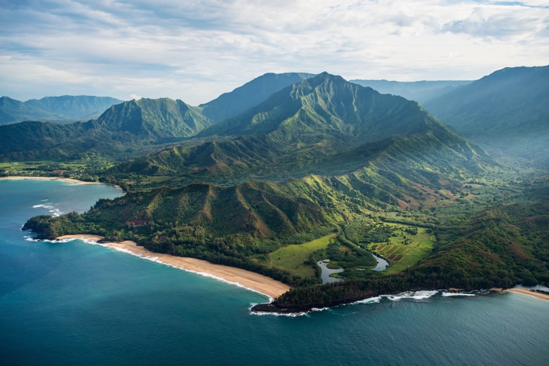 tranquility, flowing, plant, Jurassic Park, sky, nature, sea, mountain, birds eye view, untitled, environment, mountain range, beach, mountains, 1080P