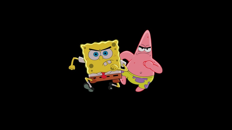 simple background, multi colored, cut out, studio shot, animal, art and craft, patrick, black background, SpongeBob SquarePants, no people, simple, spongebob