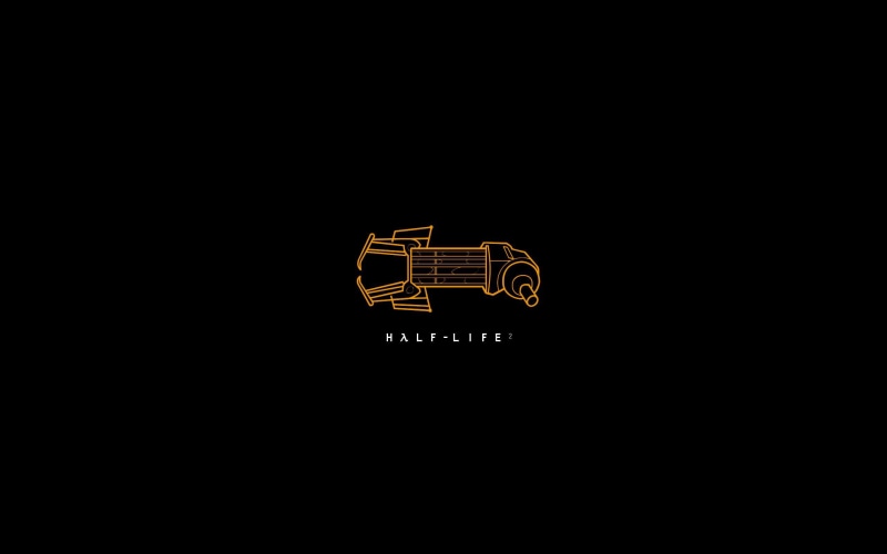 life, half-life 2, gravity, logo, 2K, gravity gun, gun, half, art, illustration