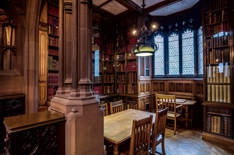 books, furniture, illuminated, antique, education, studying, architecture, no people, reading, manchester university, study, learning, interior, chair