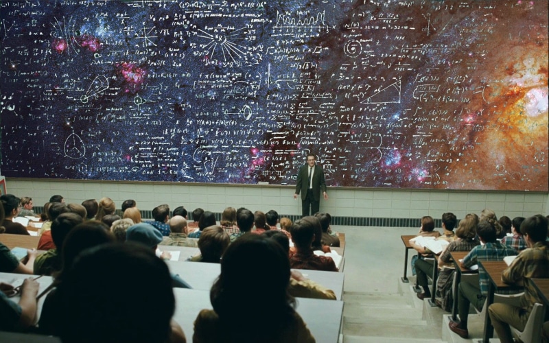 1080P, students, mathematics, A Serious Man, nebula, chalkboard, universe, physics, space, university, blackboard, science
