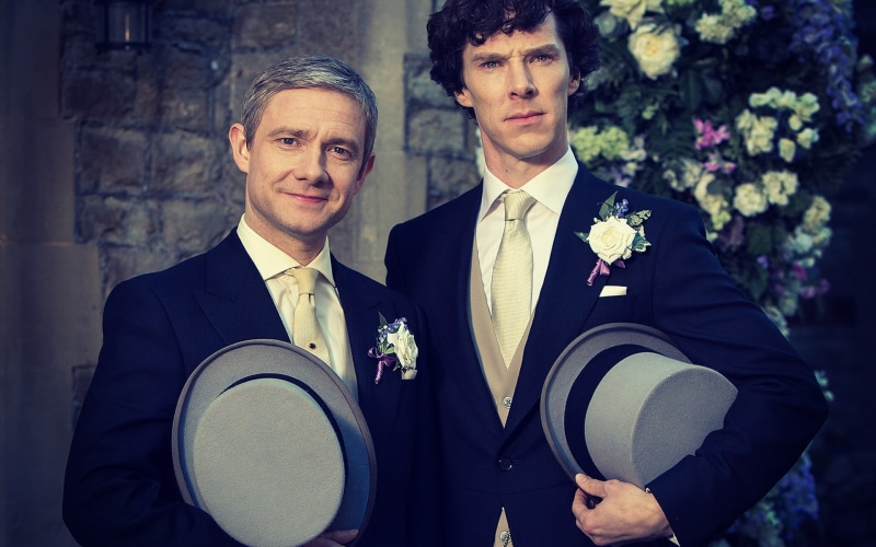 Benedict Cumberbatch, Sherlock, benedict, freeman, Sherlock Holmes, john, martin, wedding, 1080P, cumberbatch, Martin man