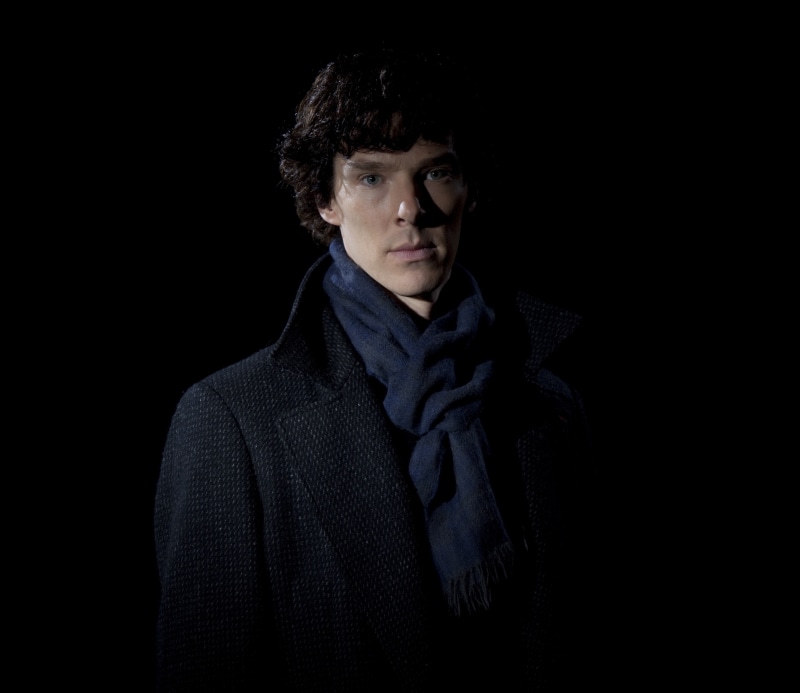 Benedict Cumberbatch, Sherlock Holmes, Sherlock BBC, Sherlock (TV series), Sherlock, black background, 4K
