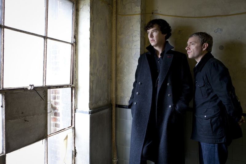 Martin man, young adult, clothing, jacket, John Watson, lifestyles, 2K, men, three quarter length, women, window, Sherlock Holmes, people, standing, Sherlock