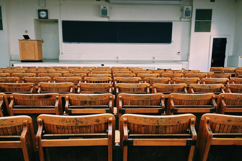 table, education, brown, School, absence, various, in A Row, chair, study, lecture, arrangement, furniture, theatrical Performance, indoors, no People