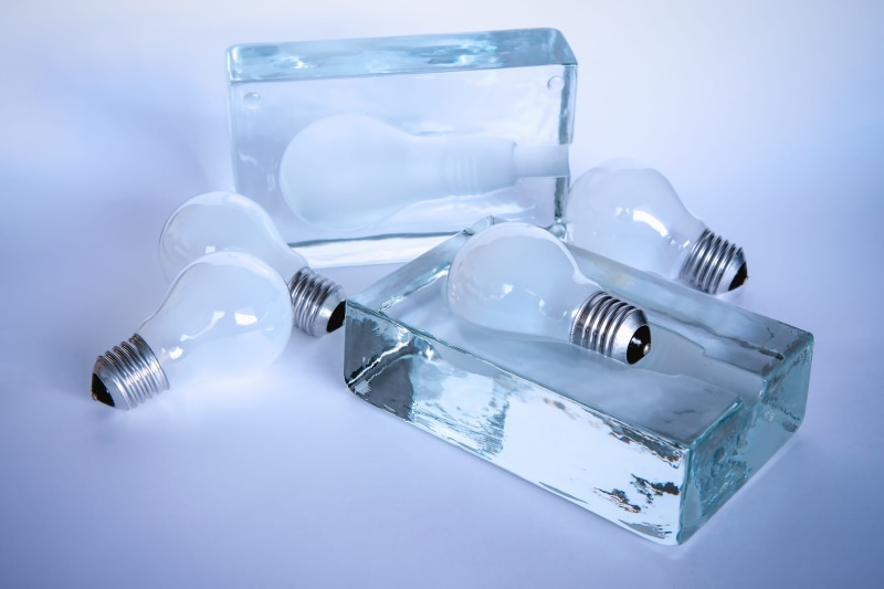 imagination, Ideas, invention, indoors, household equipment, energy, bright, blue, healthcare and medicine, glass, bulbs, blue background, horizontal, medicine