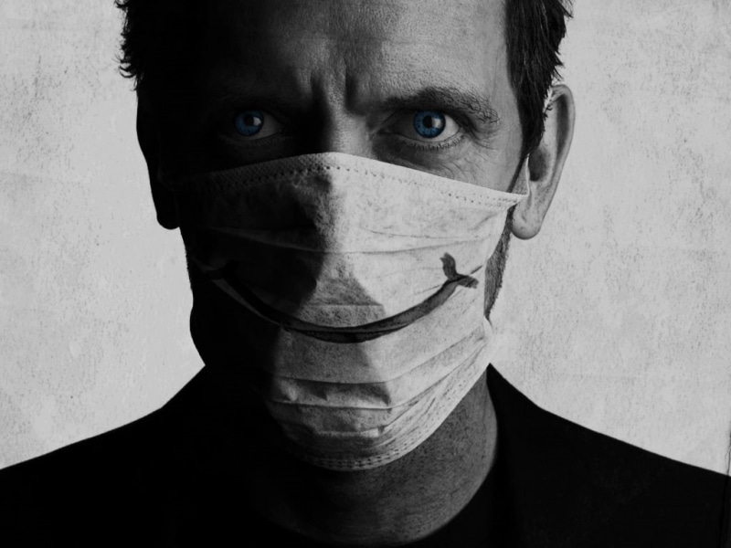 human body part, healthcare and medicine, safety, censorship, front view, body part, House, 480P, indoors, Gregory House, portrait, protection, headshot