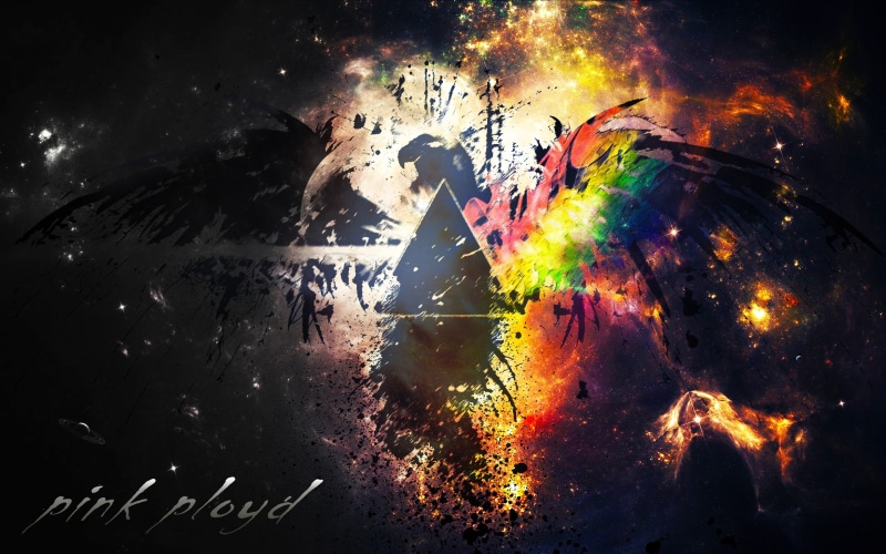 triangle, The Dark Side of the Moon, eagle, backgrounds, arts culture and entertainment, space, Pink Floyd, indoors, nebula, digital composite