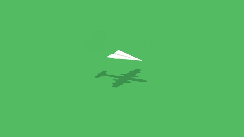 funny, minimalistic, 1080P, wall, plane, paper, hd, paper plane, art, aircraft, imagination