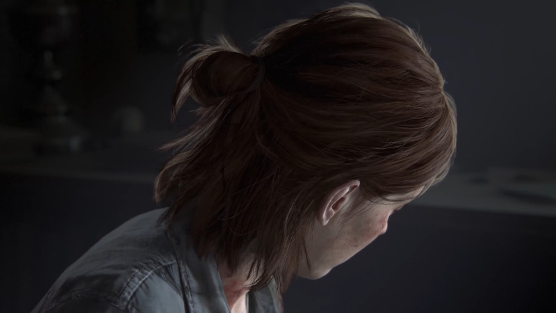 headshot, poster, last, 1080P, depression - sadness, profile view, night, indoors, adult, real people, close-up, game, us, The Last of Us Part 2, emotion
