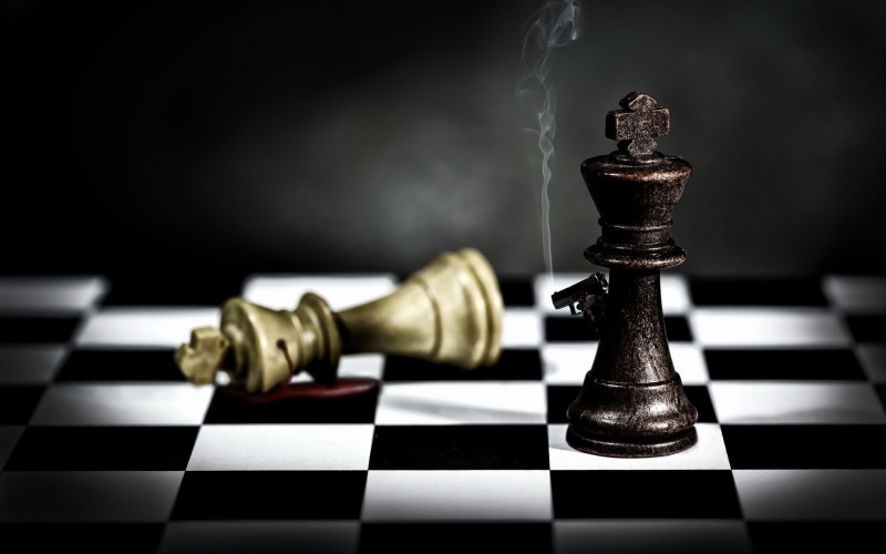 2560x1600, chess, gun, d, 2K, 3d