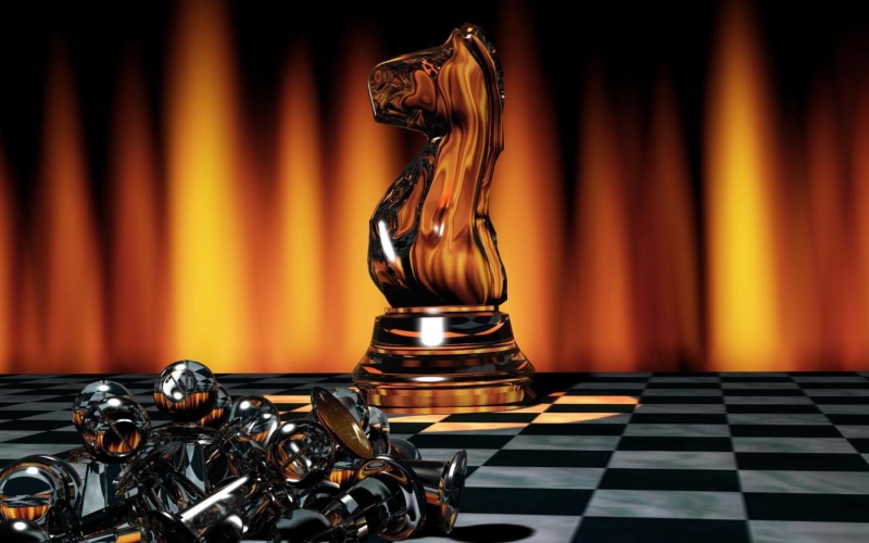 backgrounds, checked pattern, focus on foreground, chess piece, studio shot, wooden, leisure games, still life, chess pieces, horse, colored background
