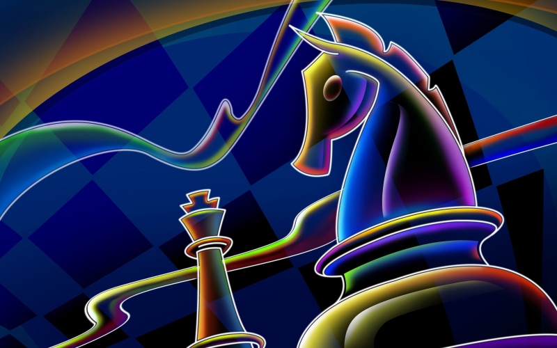 knight, pieces, 2K, bishop, chess, drawing