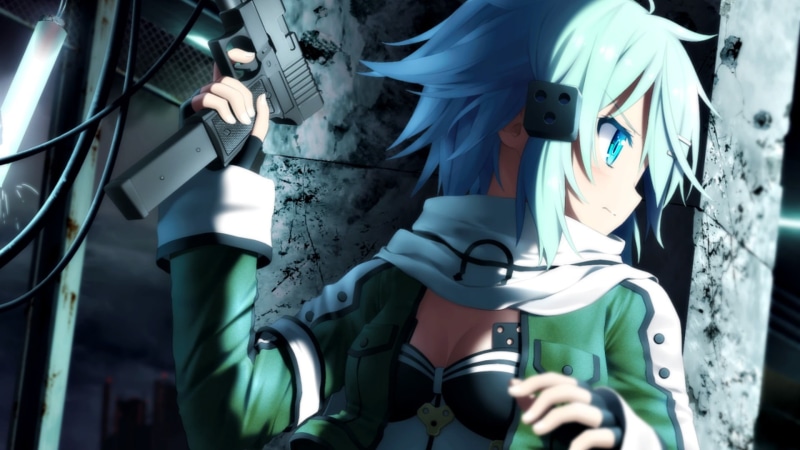  1080P, obscured face, headwear, group, anime, unrecognizable person, adult, day, standing, character, people, uniform, architecture, Sword Art Online