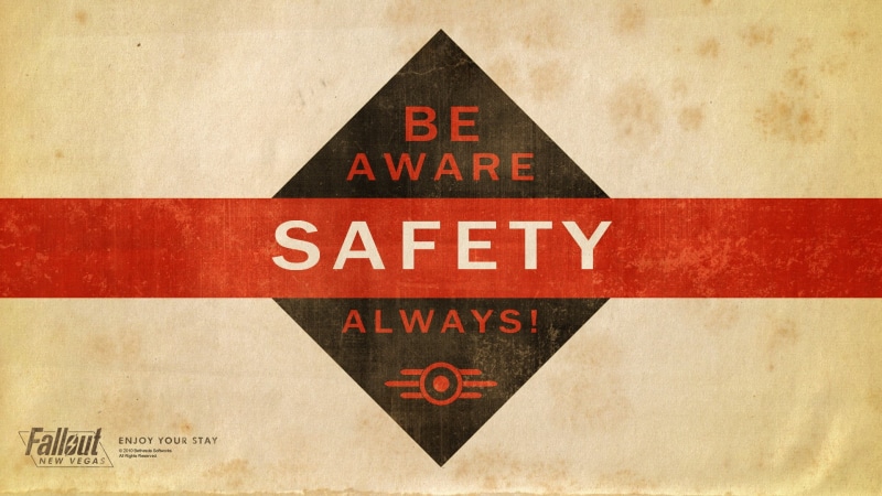 full frame, western script, Fallout: New Vegas, red, leaving, sign, text, transportation, close-up, communication, 1080P, direction, always, aware, capital letter