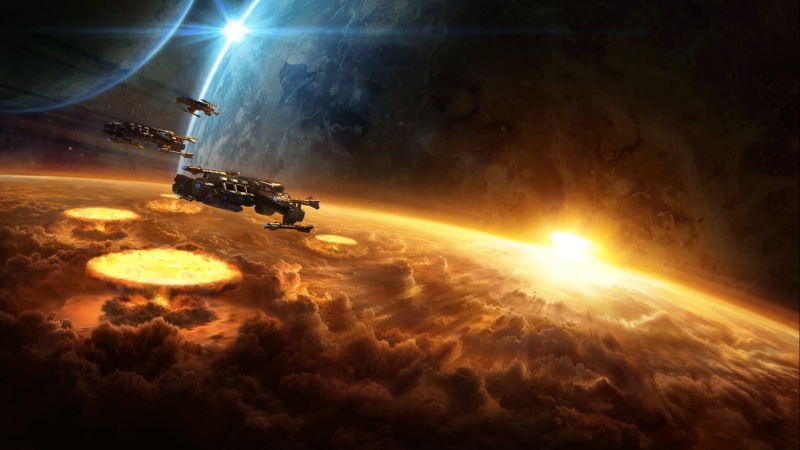 space, strategy, planet, starcraft, Terran, terrans, battlecrusier, the bombing, destruction, spaceship, the explosion, cruiser, nuclear, 1080P, remastered
