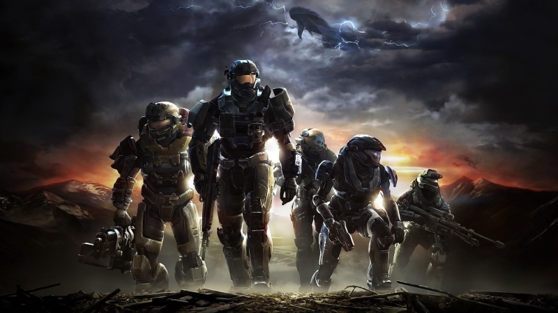 conflict, military, Halo Reach, Halo, sky, 1080P, challenge, digital, fighting, aggression, group of people, adult, weapon, smoke - physical structure