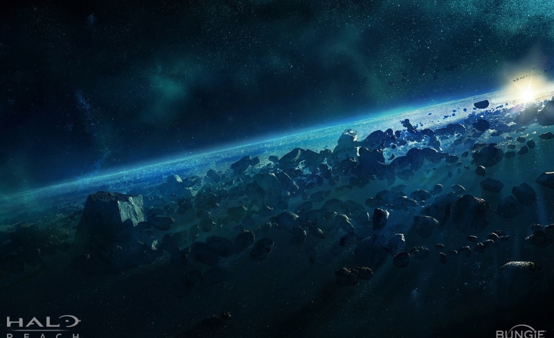 halo reach art, night, digital, halo reach game 2010, 1080P, scenics - nature, space, milky way, beauty in nature, halo 2010, astronomy, travel