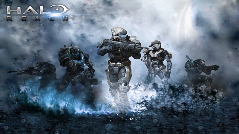 people, gun, Halo Reach, security, war, smoke - physical structure, army soldier, uniform, warning sign, weapon, group of people, Halo, communication, sign