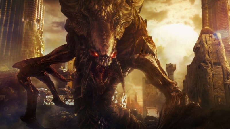 statue, monster, built structure, city, video games, StarCraft, sculpture, human representation, composite image, history, digital composite, Zerg, sunlight