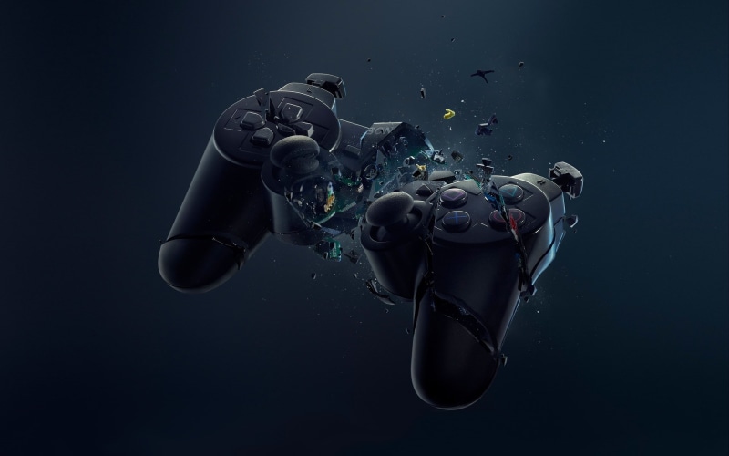 PlayStation, Play Station, black, DualShock, video games, controllers, DualShock 3, consoles, blue, broken, technology, 1080P