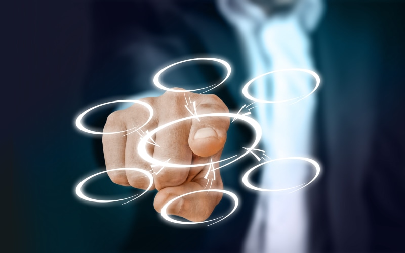 blue, shape, light - natural phenomenon, organization chart, hand, button, industry, technology, issue, flow of information, businessman, control, digital