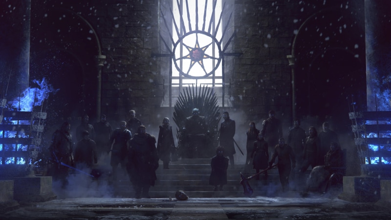 Jaime Lannister, Cersei Lannister, Theon Greyjoy, Bran Stark, Night King (Game of Thrones), Jon Snow, Podrick Payne, Gendry (Game Of Thrones), Bronn (Game of Thrones)
