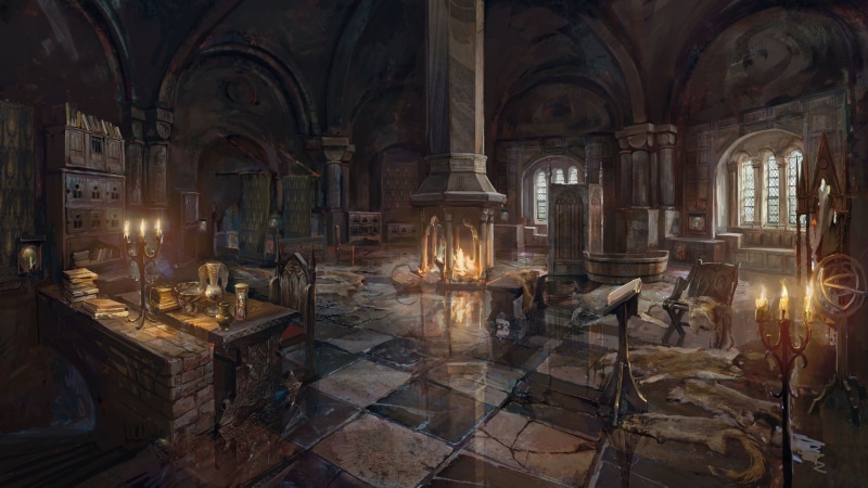 built structure, wooden, The Witcher, place of worship, spirituality, arch, ceiling, table, belief, architectural column, the past, The Witcher 3: Wild Hunt