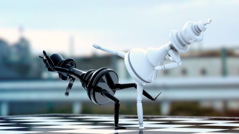 mid-air, no people, day, innovation, close-up, board games, flying, metal, chess, air vehicle, sky, 1080P, technology, nature, focus on foreground, outdoors